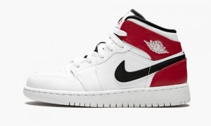 Nike Air Jordan 1 Mid (GS) Lasten Kengät Valkoinen Mustat Punainen | 218WSYUVK
