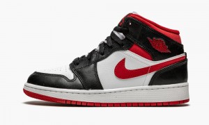 Nike Air Jordan 1 Mid GS 'Metallic Red' Lasten Kengät Valkoinen Punainen Mustat | 405CFGXNO