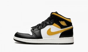 Nike Air Jordan 1 Mid GS 'Pollen / Black / White' Lasten Kengät Valkoinen Mustat | 640XQMSYO