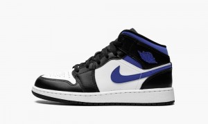 Nike Air Jordan 1 Mid GS 'Racer Blue / Black / White' Lasten Kengät Valkoinen Sininen Mustat | 910SCEAZV