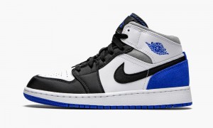 Nike Air Jordan 1 Mid GS 'Royal White' Lasten Kengät Valkoinen Kuninkaallinen Sininen Mustat | 352VJAWQM