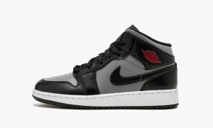Nike Air Jordan 1 Mid GS 'Shadow / Red' Lasten Kengät Mustat Punainen Harmaat | 274FXGZQC