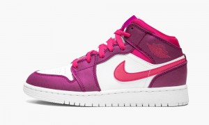 Nike Air Jordan 1 Mid (GS) 'True Berry' Lasten Kengät Pinkki Valkoinen | 462DZTXBL