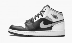 Nike Air Jordan 1 Mid GS 'White Shadow' Lasten Kengät Mustat Valkoinen Harmaat | 431JLEXIT