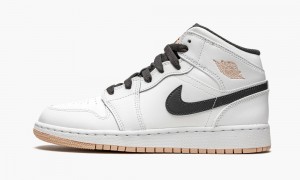 Nike Air Jordan 1 Mid GS 'White / Arctic Orange' Lasten Kengät Valkoinen Tummanharmaat Oranssi | 250GELIOC