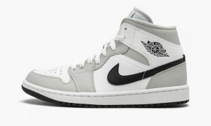 Nike Air Jordan 1 Mid 'Grey Fog' Naisten Kengät Harmaat Mustat Valkoinen | 657ZINQGY