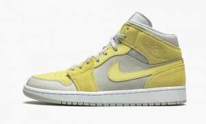 Nike Air Jordan 1 Mid 'Grey Fog / Lemon Wash' Miesten Kengät Sitruuna Pesu Valkoinen | 523RLGNKE