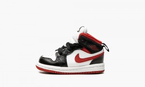 Nike Air Jordan 1 Mid 'Gym Red Black White' Lasten Kengät Valkoinen Punainen Mustat | 953JHRACP