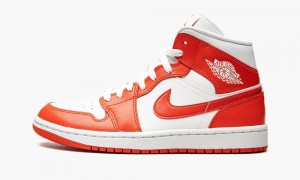Nike Air Jordan 1 Mid 'Habanero Red' Naisten Kengät Valkoinen Punainen Valkoinen | 435ZYVWOX