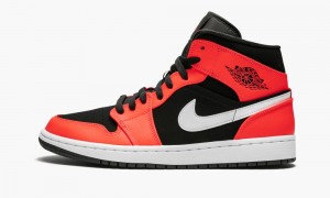 Nike Air Jordan 1 Mid 'Infrared 23' Miesten Kengät Mustat Valkoinen Punainen | 597LVIOGS