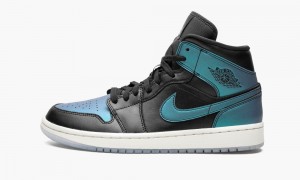 Nike Air Jordan 1 Mid 'Iridescent' Naisten Kengät Mustat Valkoinen Monivärinen | 680OBYPHR