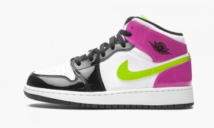 Nike Air Jordan 1 Mid Lasten Kengät Pinkki Mustat Valkoinen | 369XSDBWK