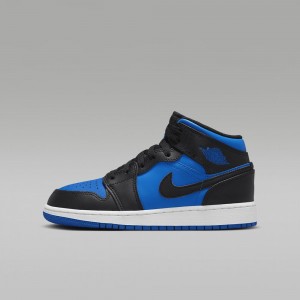 Nike Air Jordan 1 Mid Lasten Kengät Sininen Mustat | 758CUNIDT