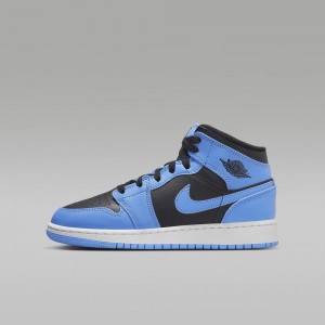 Nike Air Jordan 1 Mid Lasten Kengät Sininen Mustat | 763XPFMNS