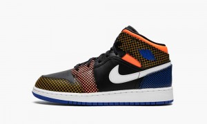 Nike Air Jordan 1 Mid MMD (GS) Lasten Kengät Mustat Valkoinen Kuninkaallinen Sininen | 976BGOXWY