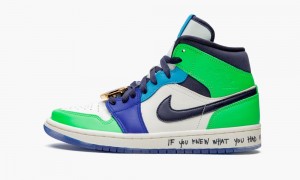 Nike Air Jordan 1 Mid 'Melody Ehsani - Fearless' Naisten Kengät Valkoinen Mustat Sininen | 972FGKSUL