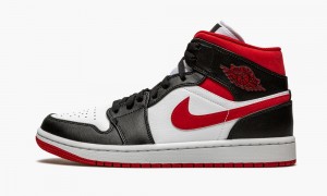 Nike Air Jordan 1 Mid 'Metallic Red' Miesten Kengät Valkoinen Punainen Mustat | 341OVXNZB