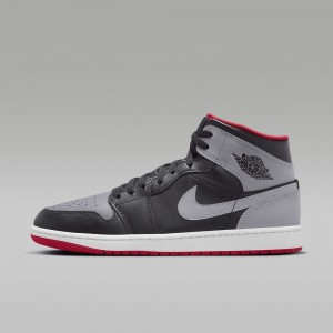 Nike Air Jordan 1 Mid Miesten Kengät Harmaat Mustat | 038HZRENI