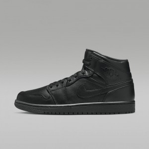 Nike Air Jordan 1 Mid Miesten Kengät Mustat | 791EHXZVB