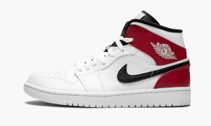 Nike Air Jordan 1 Mid Miesten Kengät Valkoinen Mustat Punainen | 168XUNELV