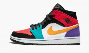 Nike Air Jordan 1 Mid 'Multicolor' Miesten Kengät Valkoinen Punainen Mustat | 419ERNJSU