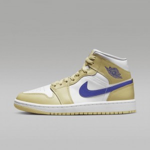 Nike Air Jordan 1 Mid Naisten Kengät Keltainen Valkoinen | 647XLJEOZ