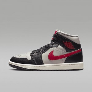 Nike Air Jordan 1 Mid Naisten Kengät Mustat Punainen | 438DGVLBY