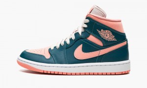 Nike Air Jordan 1 Mid Naisten Kengät Tummanturkoosi Vihreä | 234YKENRI