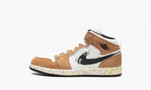Nike Air Jordan 1 Mid PS Lasten Kengät Mustat Punainen | 239JGYPOX