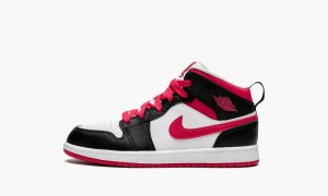 Nike Air Jordan 1 Mid PS 'White / Very Berry' Lasten Kengät Mustat Valkoinen Punainen | 269UGSJWY