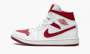 Nike Air Jordan 1 Mid 'Reverse Chicago' Naisten Kengät Valkoinen Viininpunainen Valkoinen | 847VSOWZN
