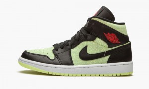 Nike Air Jordan 1 Mid SE 'Barely Volt / Chile Red' Naisten Kengät Mustat Punainen Vihreä | 638OCFLYU