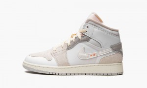 Nike Air Jordan 1 Mid SE Craft Lasten Kengät Valkoinen Harmaat | 218RUNPGH
