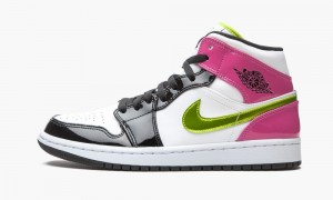 Nike Air Jordan 1 Mid SE 'Cyber / Active Fuchsia' Miesten Kengät Valkoinen Fuksia Mustat | 093JWMNLG