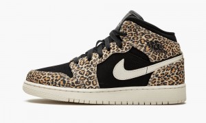 Nike Air Jordan 1 Mid SE (GS) 'Cheetah' Lasten Kengät Mustat Valkoinen | 146GTRJCI