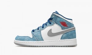 Nike Air Jordan 1 Mid SE GS 'French Blue' Lasten Kengät Sininen Punainen Valkoinen | 359FUXSCD