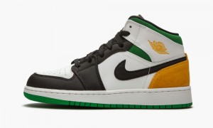 Nike Air Jordan 1 Mid SE (GS) 'Laser Orange / Lucky Green' Lasten Kengät Valkoinen Oranssi Mustat | 381MUITEV