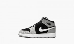 Nike Air Jordan 1 Mid SE GS Lasten Kengät Mustat Punainen Valkoinen | 714AJSXIP