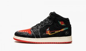 Nike Air Jordan 1 Mid SE GS 'Siempre Familia' Lasten Kengät Mustat Punainen | 125TKHCBD