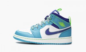 Nike Air Jordan 1 Mid SE GS 'Sprite Blue' Lasten Kengät Valkoinen Sininen | 390VUOBWK