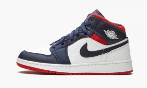 Nike Air Jordan 1 Mid SE GS 'USA' Lasten Kengät Laivastonsininen Valkoinen Punainen | 907OBUZHN