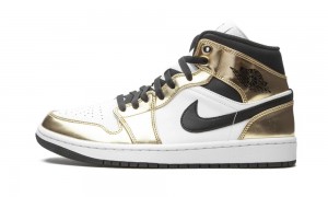 Nike Air Jordan 1 Mid SE 'Metallic Gold' Miesten Kengät Metal Kultaiset Mustat Valkoinen | 452RCTDFI