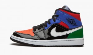 Nike Air Jordan 1 Mid SE 'Multicolor Kiiltonahka' Naisten Kengät Mustat Punainen | 516RBFVKM