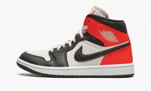 Nike Air Jordan 1 Mid SE 'Newsprint' Naisten Kengät Punainen Mustat | 016XAMOZN