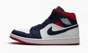 Nike Air Jordan 1 Mid SE 'Olympic - USA' Miesten Kengät Valkoinen Sininen | 610GTNZYF