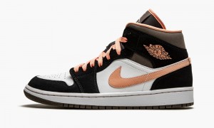 Nike Air Jordan 1 Mid SE 'Peach Mocha' Naisten Kengät Valkoinen Aprikoosi Mustat | 156NEZVJY