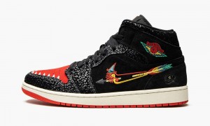 Nike Air Jordan 1 Mid SE 'Siempre Familia' Miesten Kengät Mustat Punainen | 163SULJKI