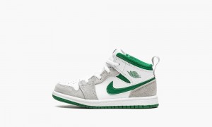 Nike Air Jordan 1 Mid SE TD 'Grey / Pine Green' Lasten Kengät Valkoinen Syvä Vihreä Harmaat | 179HNMOJZ