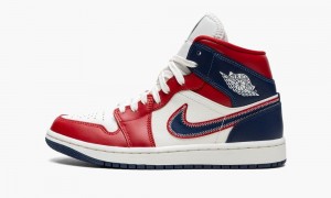 Nike Air Jordan 1 Mid SE 'USA' Naisten Kengät Punainen Laivastonsininen | 039GLMIXV