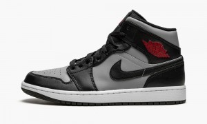 Nike Air Jordan 1 Mid 'Shadow Red' Miesten Kengät Mustat Punainen Harmaat | 849FVYOKB